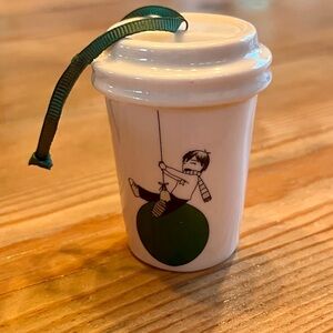 Starbucks Ceramic Ornament - Boy Swinging